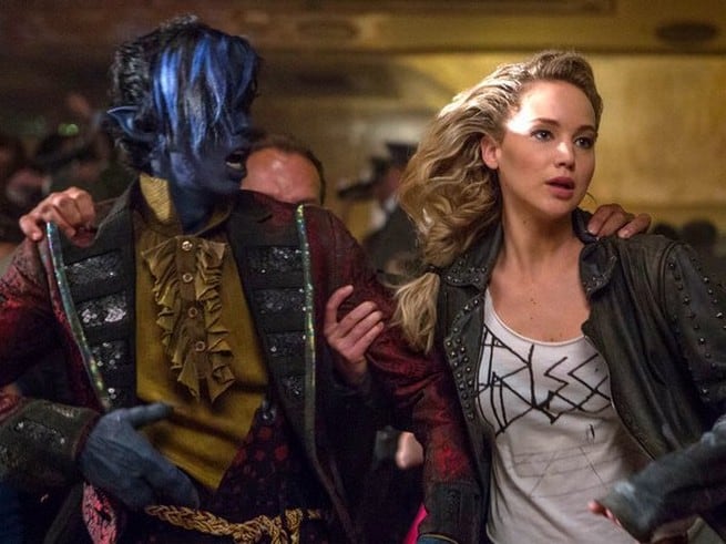 Jennifer Lawrence as Mystique and Kodi Smit-McPhee as Kurt Wagner/Nightcrawler